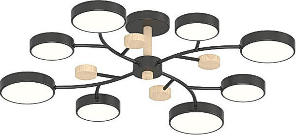 Изображение товара Люстра Aitin-Pro X3324/8 (черный/дерево)