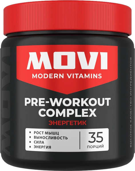 Изображение товара Предтренировочный комплекс Movi Pre-workout (энергетик, 35 порций)