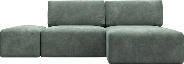 Изображение товара Комплект мягкой мебели Лига Диванов Лига-060 НПБ угол универсальный с пуфом / 129695 (велюр Brut 08 зеленый)