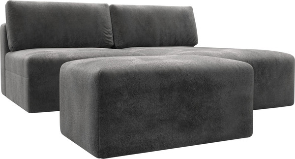 Изображение товара Комплект мягкой мебели Лига Диванов Лига-060 НПБ угол универсальный с пуфом / 129682 (велюр Tower 10 серый)