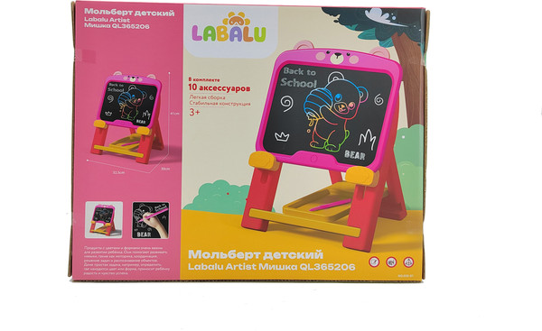 Изображение товара Мольберт детский Labalu Artist Мишка QL365201 (красный)