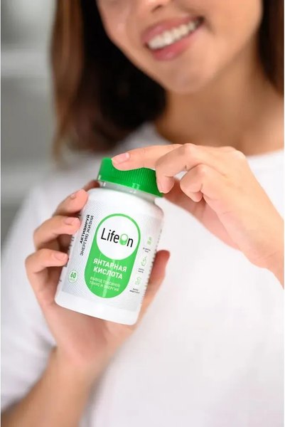 Изображение товара Пищевая добавка LifeON Янтарная кислота (60 капсул)