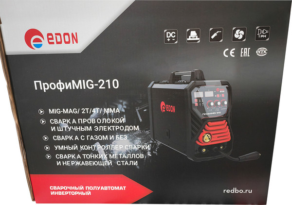Изображение товара Полуавтомат сварочный Edon Профи MIG-210 / 25072