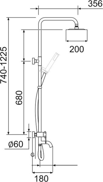 Изображение товара Душевая система со смесителем РМС SUS124-009DK