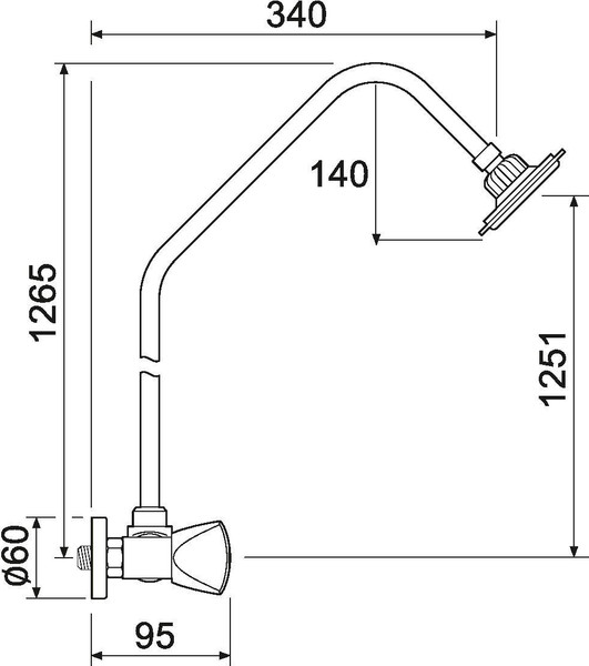 Изображение товара Верхний душ со смесителем РМС SL80-003-9