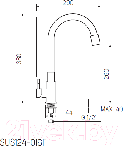 Изображение товара Смеситель РМС SUS124BL-016F