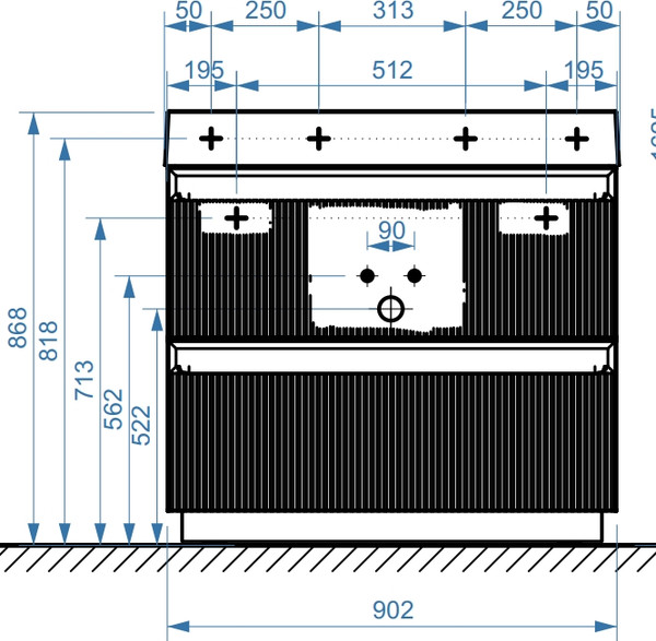 Изображение товара Тумба под умывальник Belux Базель Н 90-02 (180, светлый миндаль матовый)