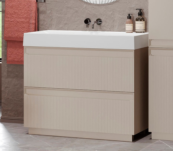 Изображение товара Тумба под умывальник Belux Базель Н 90-02 (180, светлый миндаль матовый)