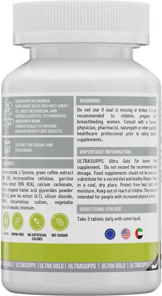 Изображение товара Жиросжигатель Ultrasupps Fat burner Ультра Голд (90 таблеток)
