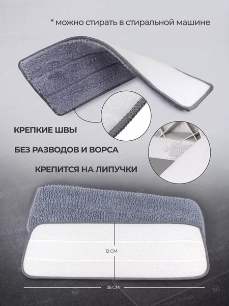 Изображение товара Набор мопов для швабры WMC Tools WMC-10 / WMC-mop 10-2pcs (56872), (2шт)