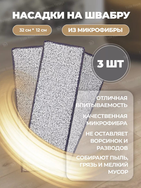 Изображение товара Набор мопов для швабры WMC Tools WMC-11 / WMC-mop11-3pcs (56649), (3шт)