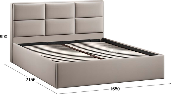 Изображение товара Каркас кровати ТриЯ Стелла Тип 1 160x200 (велюр Confetti Smoke)