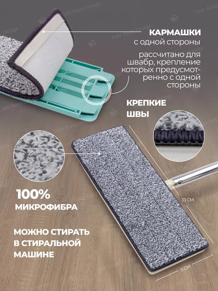 Изображение товара Набор мопов для швабры WMC Tools WMC-12 / WMC-mop12-2pcs (56651), (2шт)
