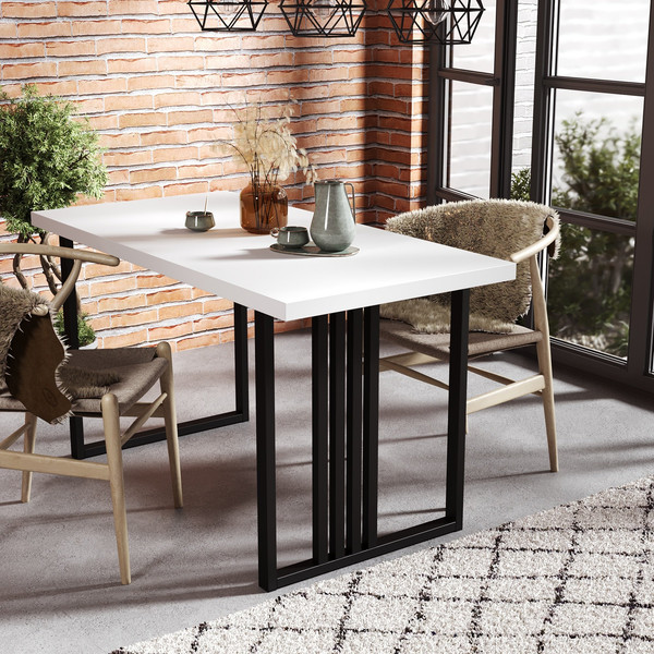 Изображение товара Обеденный стол Mio Tesoro Laim 36 120x66 (белый/черный)