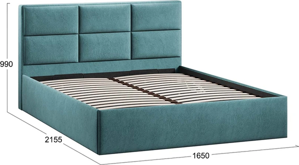 Изображение товара Каркас кровати ТриЯ Стелла Тип 1 160x200 (микровелюр Wellmart Indigo)