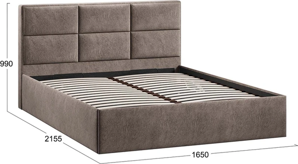 Изображение товара Каркас кровати ТриЯ Стелла Тип 1 160x200 (микровелюр Wellmart Latte)