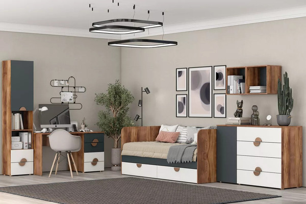 Изображение товара Полка-ячейка Stolline Тризиль навесная 476.10 (дуб барокко)