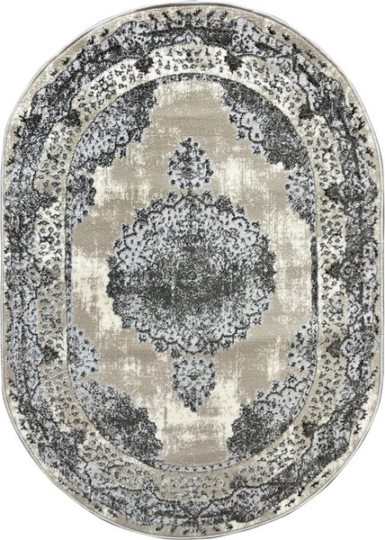 Изображение товара Ковер Bossan Rome D074A-GRI-BEJ-OVAL (1.6x2.3)