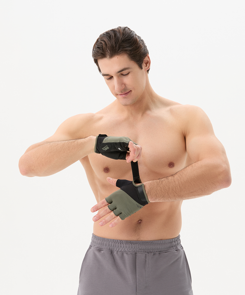 Изображение товара Перчатки для фитнеса Starfit WG-204 (L, черный/хаки)