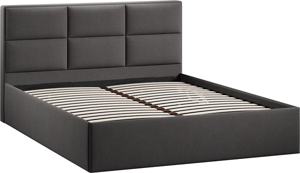 Изображение товара Полуторная кровать ТриЯ Стелла Тип 1 c ПМ 140x200 (велюр графит)