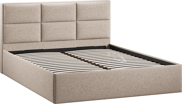 Изображение товара Полуторная кровать ТриЯ Стелла Тип 1 c ПМ 140x200 (микровелюр Jercy Cream)