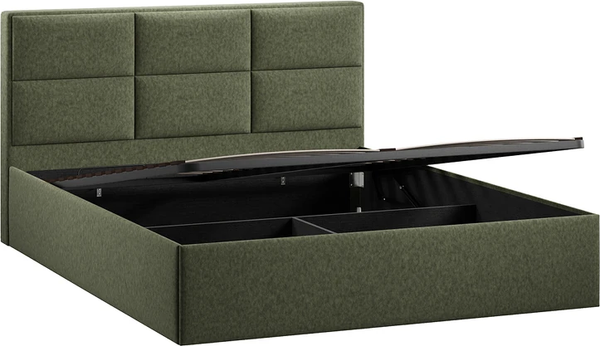 Изображение товара Полуторная кровать ТриЯ Стелла Тип 1 c ПМ 140x200 (микровелюр Jercy Deep Green)