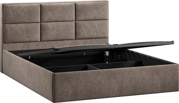 Изображение товара Полуторная кровать ТриЯ Стелла Тип 1 c ПМ 140x200 (микровелюр Wellmart Latte)