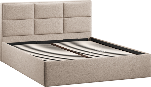 Изображение товара Двуспальная кровать ТриЯ Стелла Тип 1 c ПМ 180x200 (микровелюр Jercy Cream)