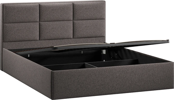 Изображение товара Двуспальная кровать ТриЯ Стелла Тип 1 c ПМ 180x200 (микровелюр Jercy Stone)