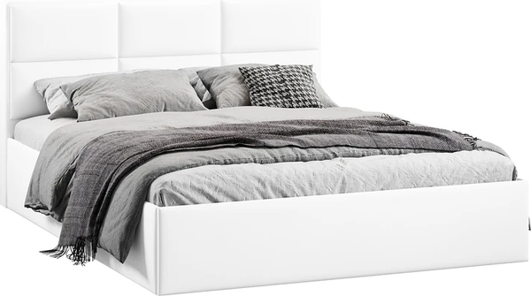 Изображение товара Двуспальная кровать ТриЯ Стелла Тип 1 c ПМ 180x200 (экокожа Polo white)