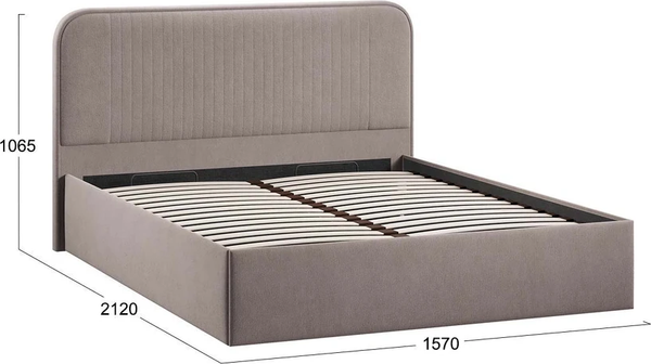 Изображение товара Каркас кровати ТриЯ Тиффани Тип 1 c ПМ 140x200 (велюр Мокко темный)