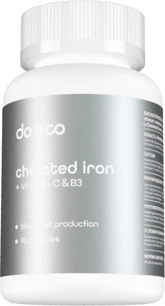 Изображение товара Витаминно-минеральный комплекс Do eco Хелат железа (90 капсул)