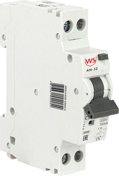 Изображение товара Дифференциальный автомат Wilderness AN-32 1р+N C 25А/30мА / AN32-2-025C-030AC-6