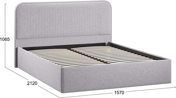 Изображение товара Каркас кровати ТриЯ Тиффани Тип 1 c ПМ 140x200 (микровелюр Jercy Silver)