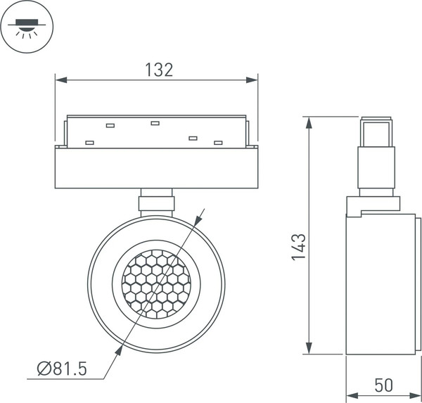 Изображение товара Трековый светильник Arlight MAG-ORIENT-POINT-R80-12W Day4000-MIX BK 18deg / 047143