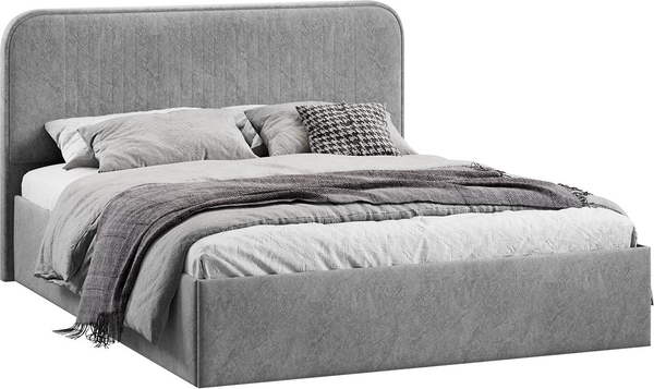 Изображение товара Каркас кровати ТриЯ Тиффани Тип 1 c ПМ 140x200 (микровелюр Wellmart Silver)
