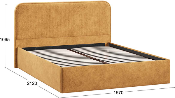 Изображение товара Каркас кровати ТриЯ Тиффани Тип 1 c ПМ 140x200 (микровелюр Wellmart Yellow)