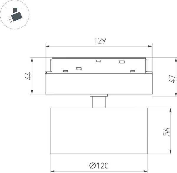 Изображение товара Трековый светильник Arlight MAG-ORIENT-RONDO-R120-15W Day4000-MIX WH 110deg / 048355
