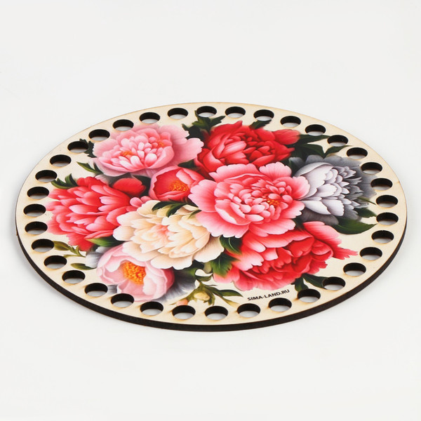 Изображение товара Набор заготовок для творчества Школа талантов Донышки для вязания. Пионы / 9918097