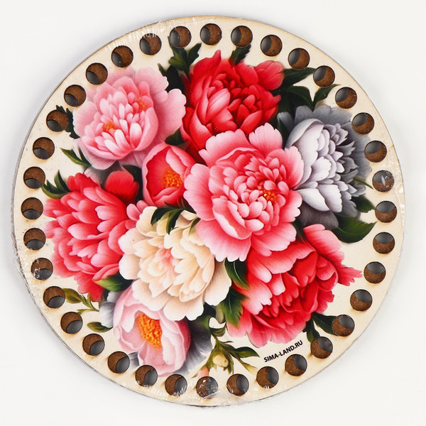 Изображение товара Набор заготовок для творчества Школа талантов Донышки для вязания. Пионы / 9918097