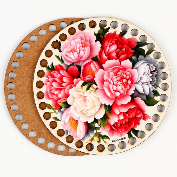 Изображение товара Набор заготовок для творчества Школа талантов Донышки для вязания. Пионы / 9918097