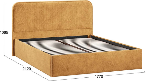 Изображение товара Каркас кровати ТриЯ Тиффани Тип 1 c ПМ 160x200 (микровелюр Wellmart Yellow)