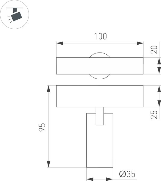 Изображение товара Трековый светильник Arlight MAG-SPOT-25-R65-5W Day4000 WH 30deg / 050073