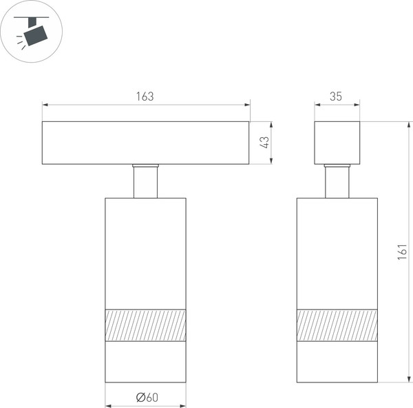 Изображение товара Трековый светильник Arlight MAG-SPOT-ZOOM-45-R60-15W Day4000 WH 15-50deg / 052299