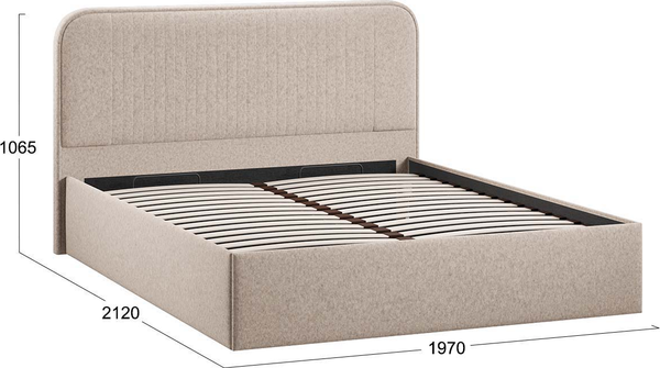 Изображение товара Каркас кровати ТриЯ Тиффани Тип 1 c ПМ 180x200 (микровелюр Jercy Cream)