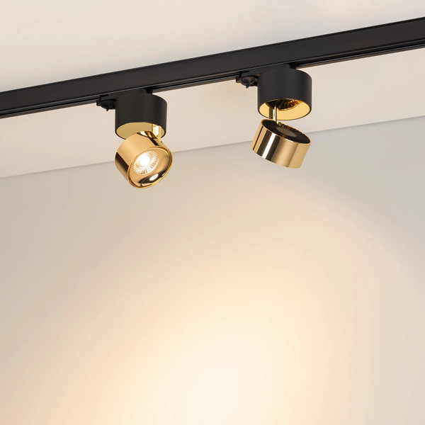 Изображение товара Трековый светильник Arlight SP-PLURIO-TRACK-4TR-R77-9W Warm3000 BK-BRS 36deg / 038121