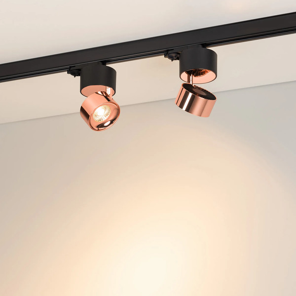 Изображение товара Трековый светильник Arlight SP-PLURIO-TRACK-4TR-R77-9W Warm3000 BK-COP 36deg / 038123