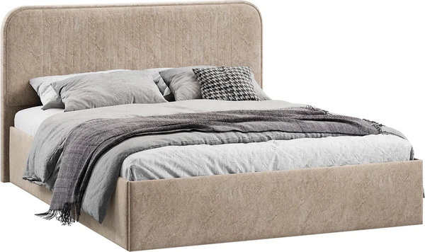 Изображение товара Каркас кровати ТриЯ Тиффани Тип 1 c ПМ 180x200 (микровелюр Wellmart Dark Beige)