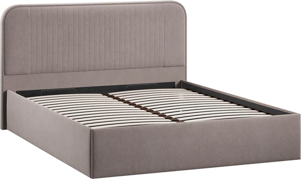 Изображение товара Полуторная кровать ТриЯ Тиффани Тип 1 c ПМ 140x200 (велюр Мокко темный)