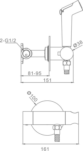 Изображение товара Гигиенический душ со смесителем Raglo R23.56